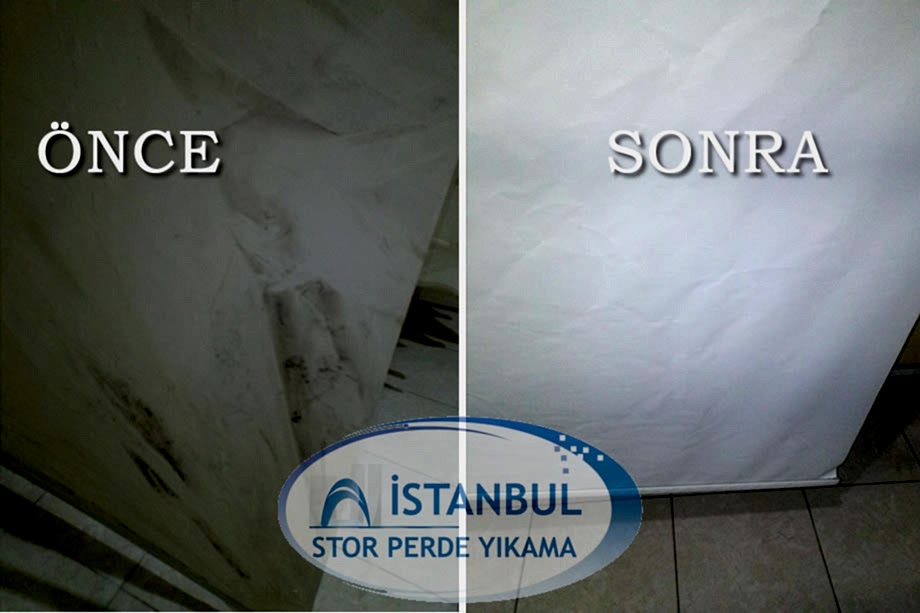 Stor perde yıkama öncesi ve sonrası